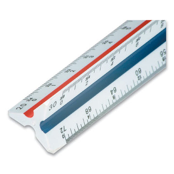 Staedtler® Triangular Scale Plastic Engineers Ruler, 12" Long, White With Colored Grooves freeshipping - TVN Wholesale